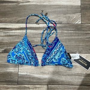 Juicy Couture Womens Blue Bikini Triangle Swim Top NWT New Size Medium